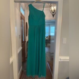 Adrianna Papell One Shoulder Teal Dress